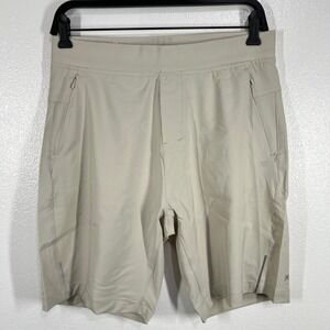 Kenneth Cole Hybrid Shorts Athletic 4‎ Way Stretch Water Repellent Beige Medium